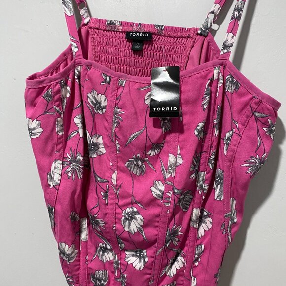 Torrid Challis Corset Crop Top size 0x - Picture 3 of 5